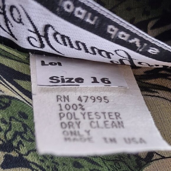 Jo Hanna York by Joan Davis Green Floral Print Skirt & Top 2Pc Set. Size 16 - Picture 15 of 15